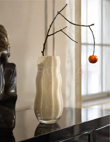 New Chinese Grey White Glass Vase - scene