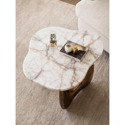 Gilded Sculpture Marble Side Table - scene