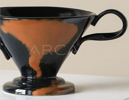 Mid Century Wide Mouth Ceramic Vase - scene