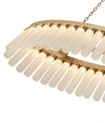 Gold Vertical Crystal Linear Pendant Light 3071 - scene
