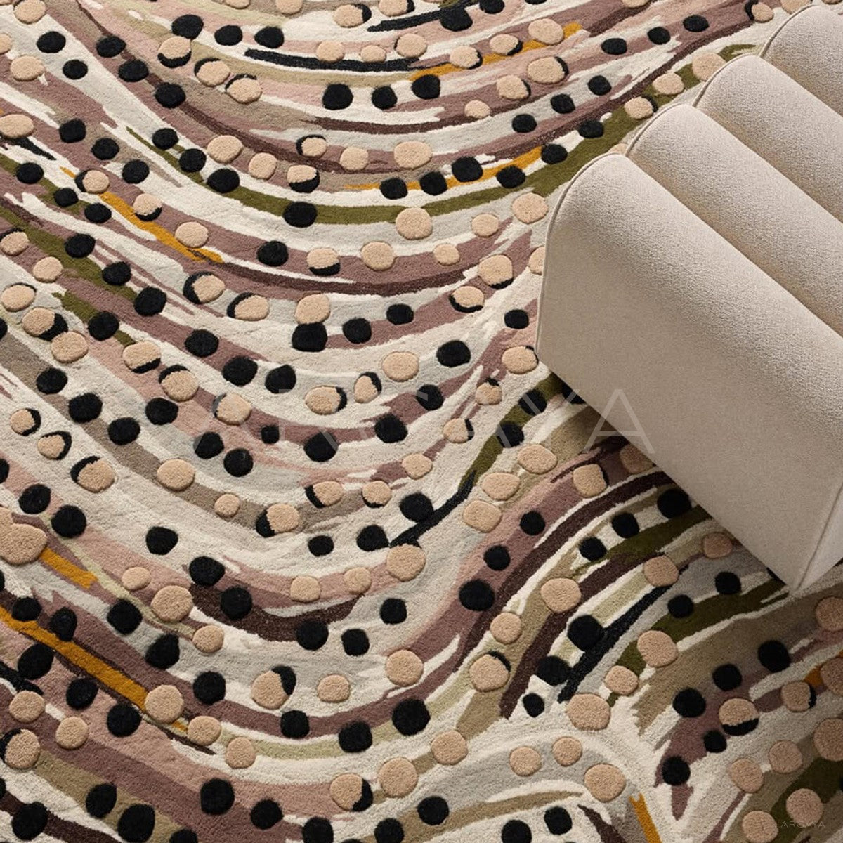 Wabi Sabi Earth Tone Rug in detail