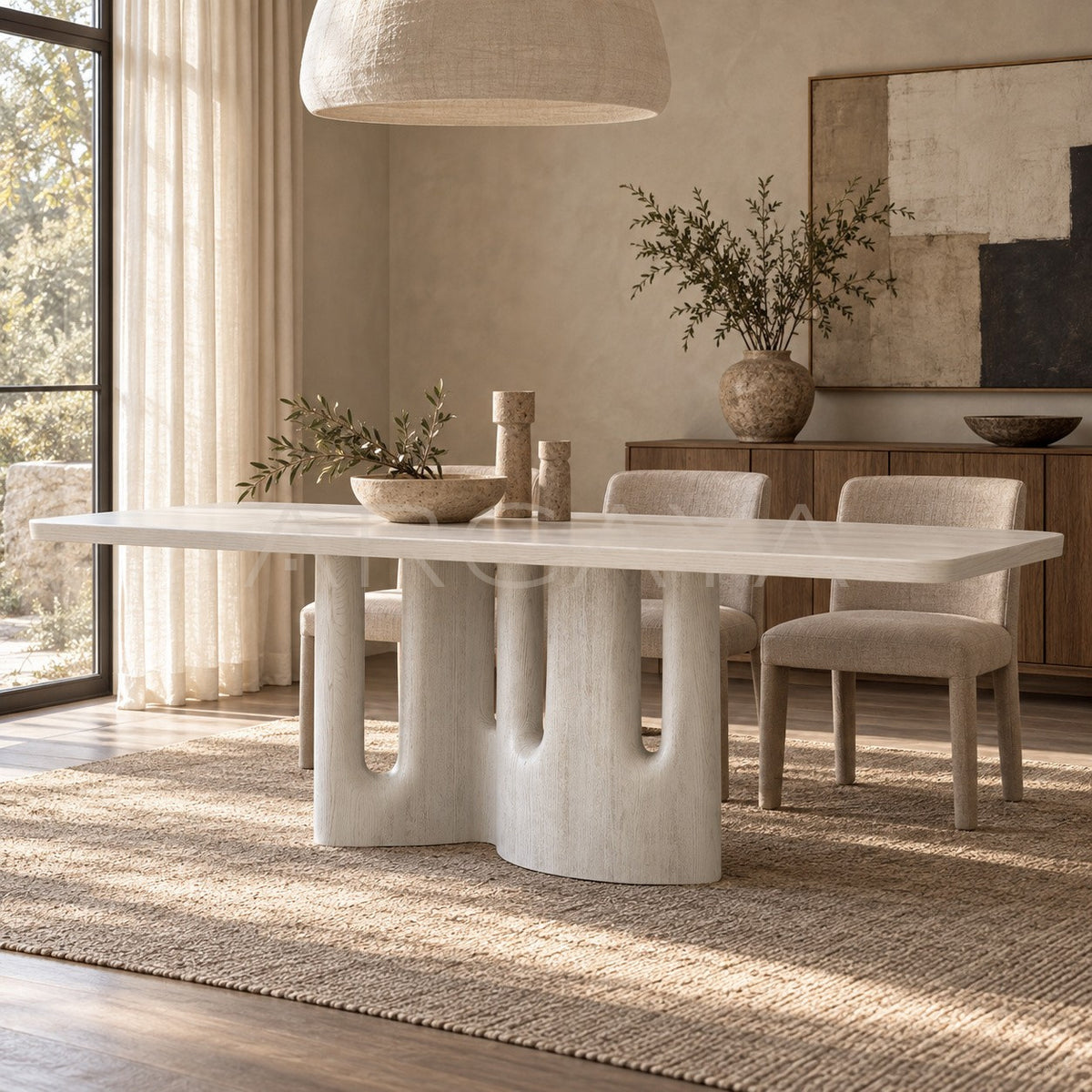 Original Mid Century White Dining Table in detail