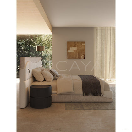 Master Bedroom Wide Headboard Bed - scene