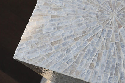 Handmade Shell Inlay Mobile Side Table - scene