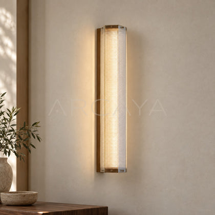 Ribbed Glass Column Wall Light 23069 - main