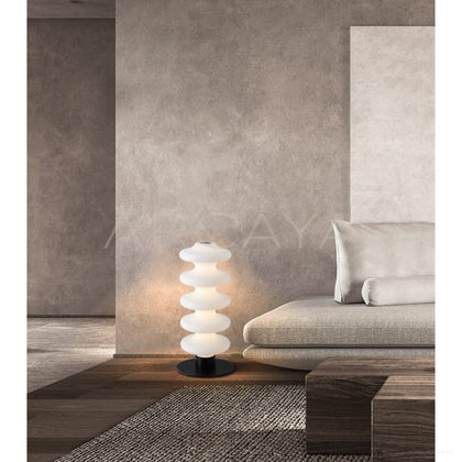 Stacked White Pebble Table Lamp 21960 - scene