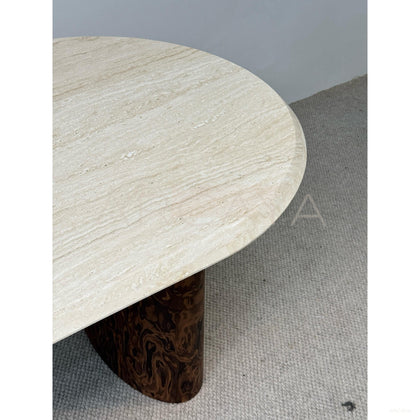 Natural Super White Travertine Dining Table - scene