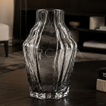 Ribbed Smoked Glass Vase - main