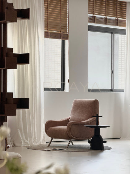 Metal Fabric Curved Lounge Chair - scene