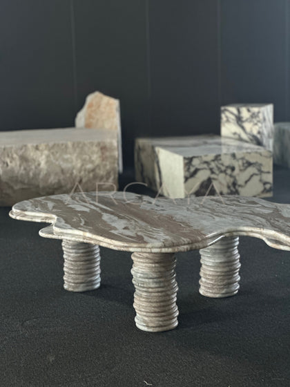 Free Form Marble Coffee Table - scene