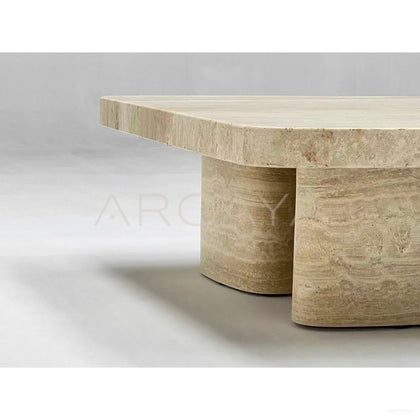Wabi Sabi Travertine Coffee Table - scene