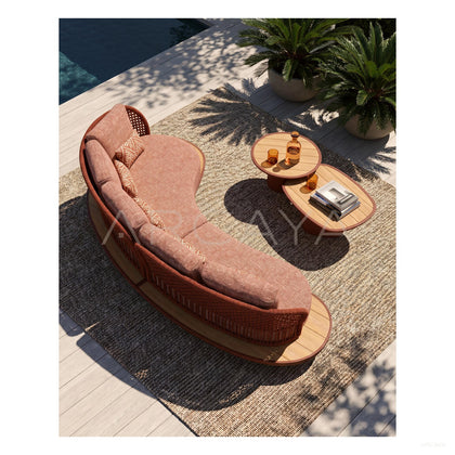 Outdoor Curved Sofa - scene