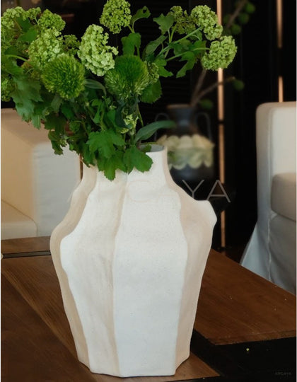 Irregular Sand Texture Wabi Sabi Art Vase - scene