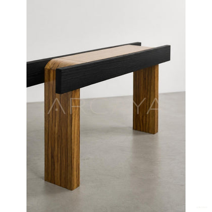 Ravenne Sculptural Solid Wood Console Table - scene