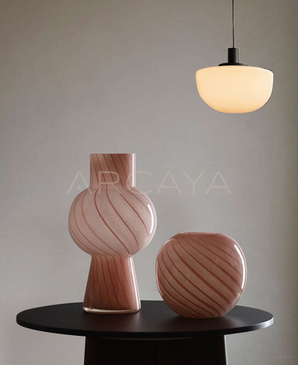 Pink Gourd Tulip Glass Vase - scene
