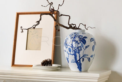 Chinese Blue White Jar Hydroponic Vase Large - scene
