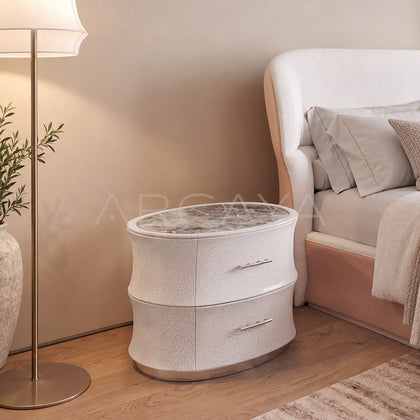 Song Style Ru Kiln Crackle Marble Nightstand - main