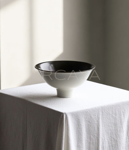 Vintage Handmade Footed Dessert Bowl - scene
