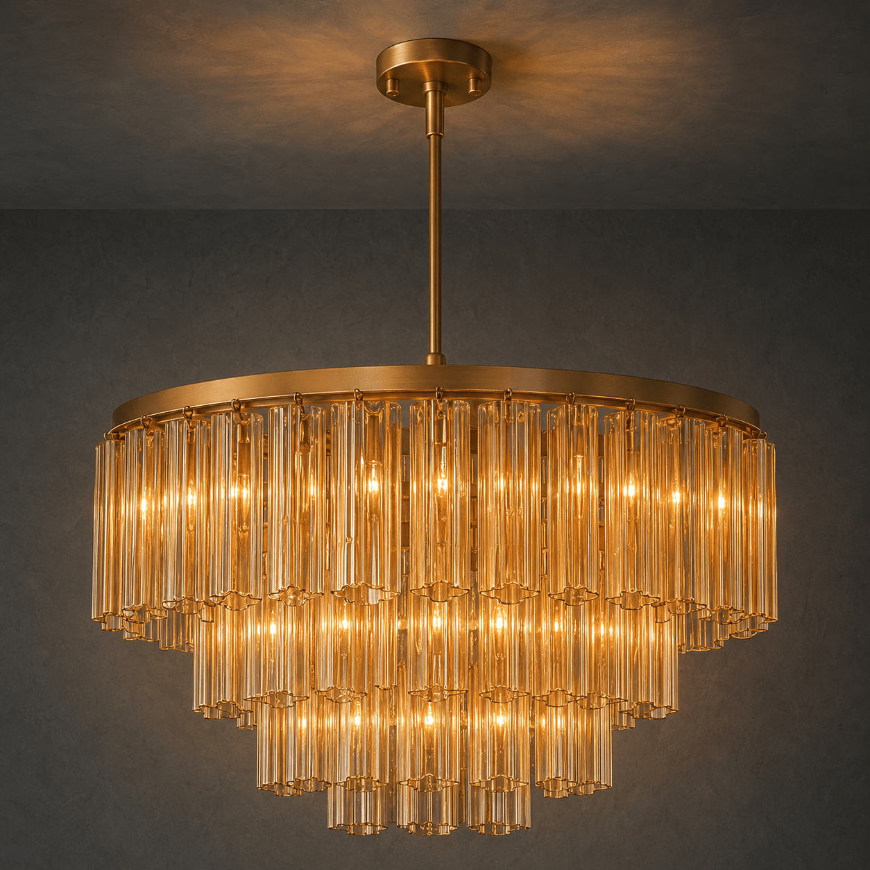 Brass Ring Multi-Tier Chandelier