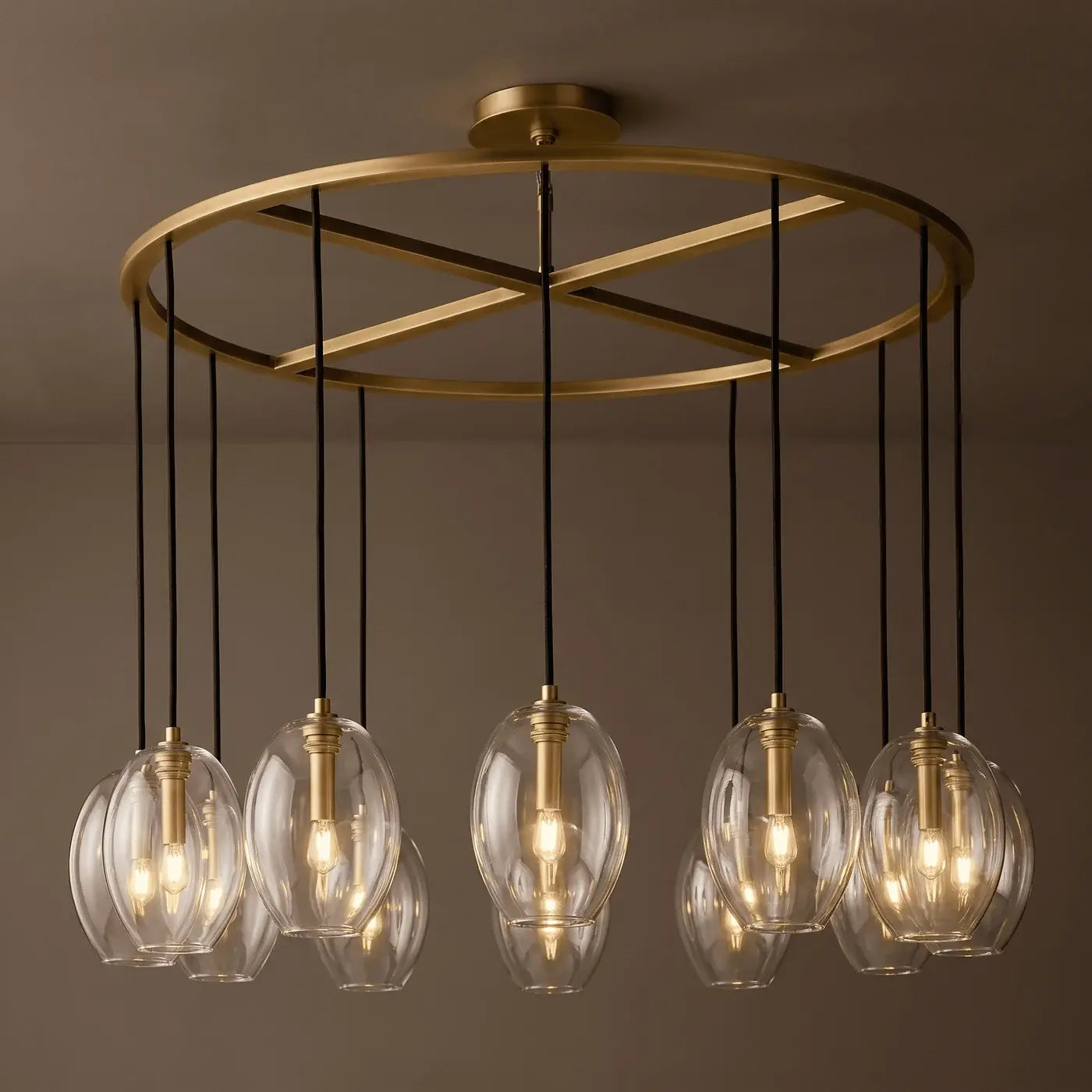 Linear Bronze and Glass Globe Island Light