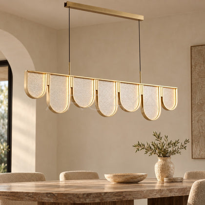 Linear Gold Wave Pendant Light 95326 - main