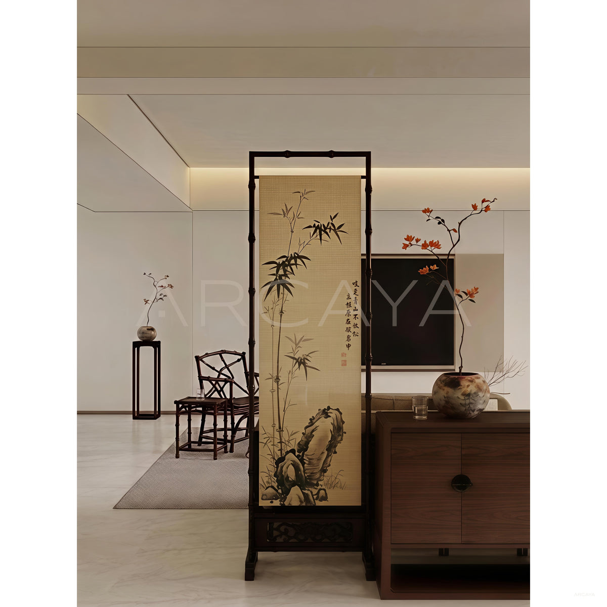 Movable Double Sided Entryway Screen in detail