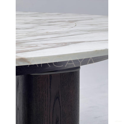 Natural Stone Four Column Round Table - scene