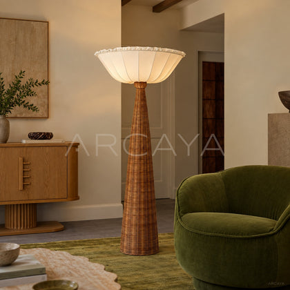 Rattan Cone Floor Lamp - main
