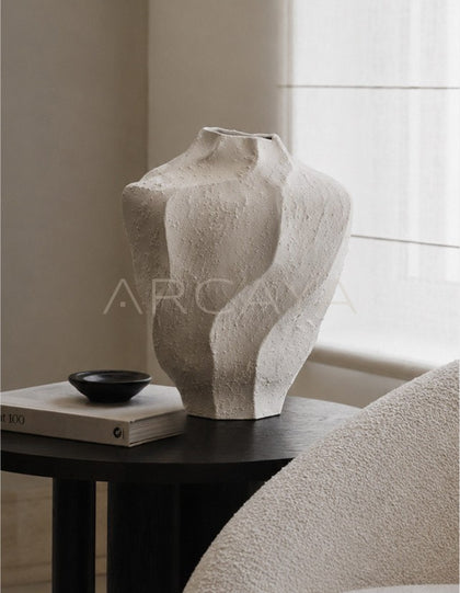 Handmade Stoneware Irregular Vase - scene