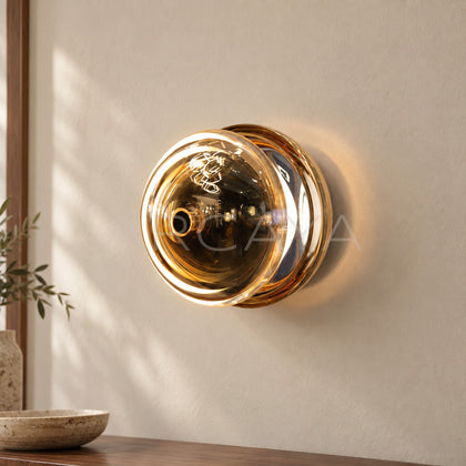 Gold Glass Globe Wall Light 97179 - main