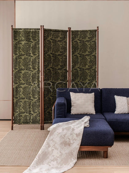 Solid Wood Folding Partition Screen - scene