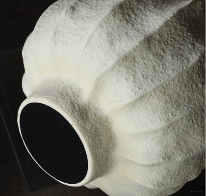 Wabi Sabi Ribbed White Ceramic Vase - scene