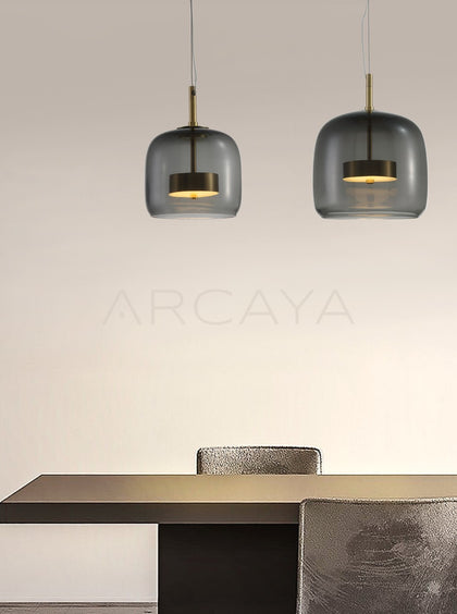 Smoked Glass Bell Pendant Light 80532 - scene