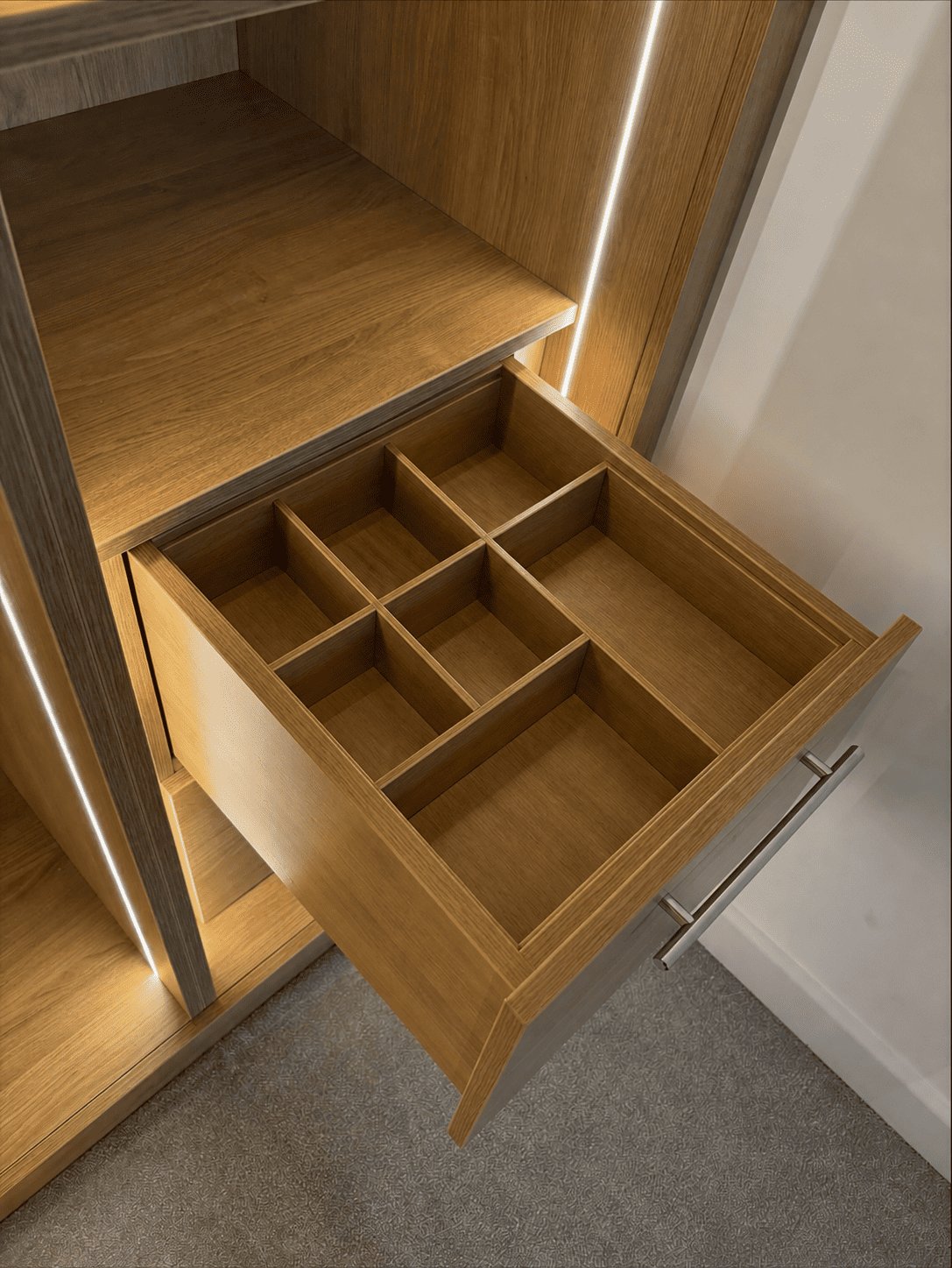 Amber Collection open drawer detail