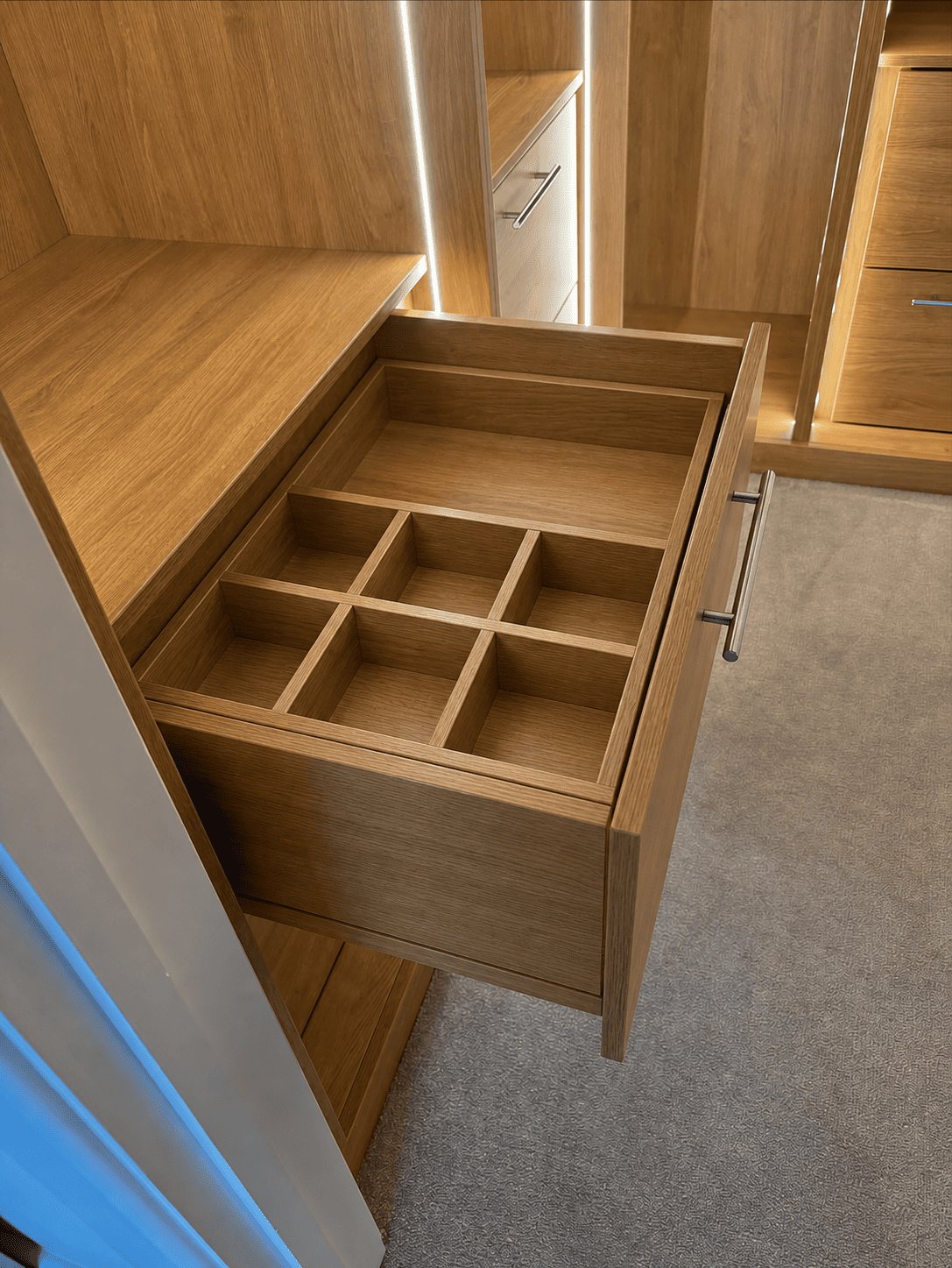 Amber Collection drawer interior detail