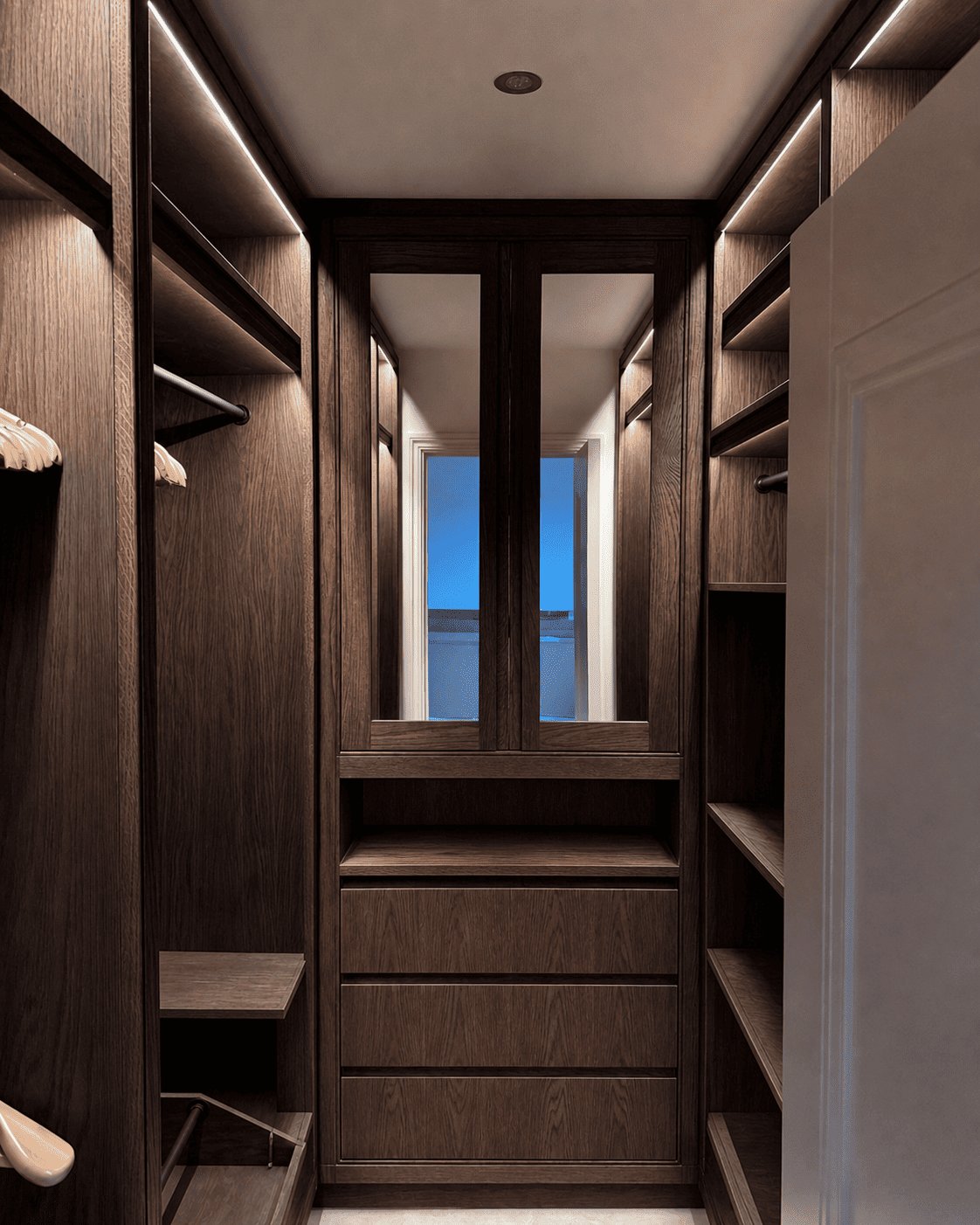 Walnut Collection pull-out shoe and accessory trays