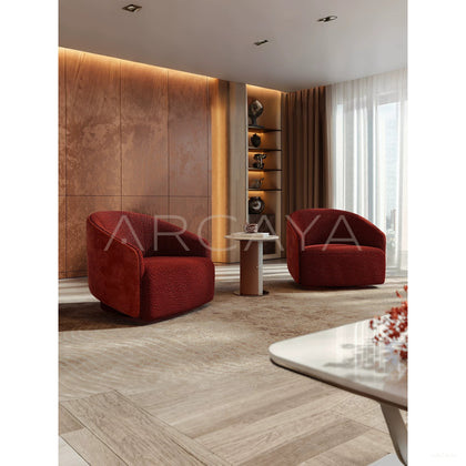 Hottop Ruiti Red Accent Chair - scene