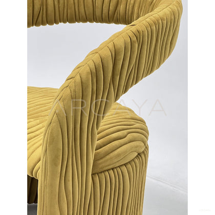 Vertical Pleat Curved Armrest Lounge Chair - scene