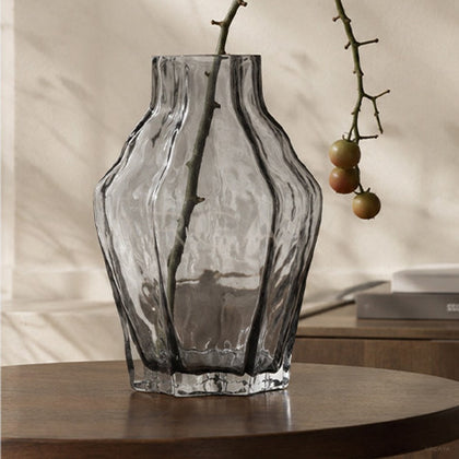 Angular Clear Glass Vase Dining - main