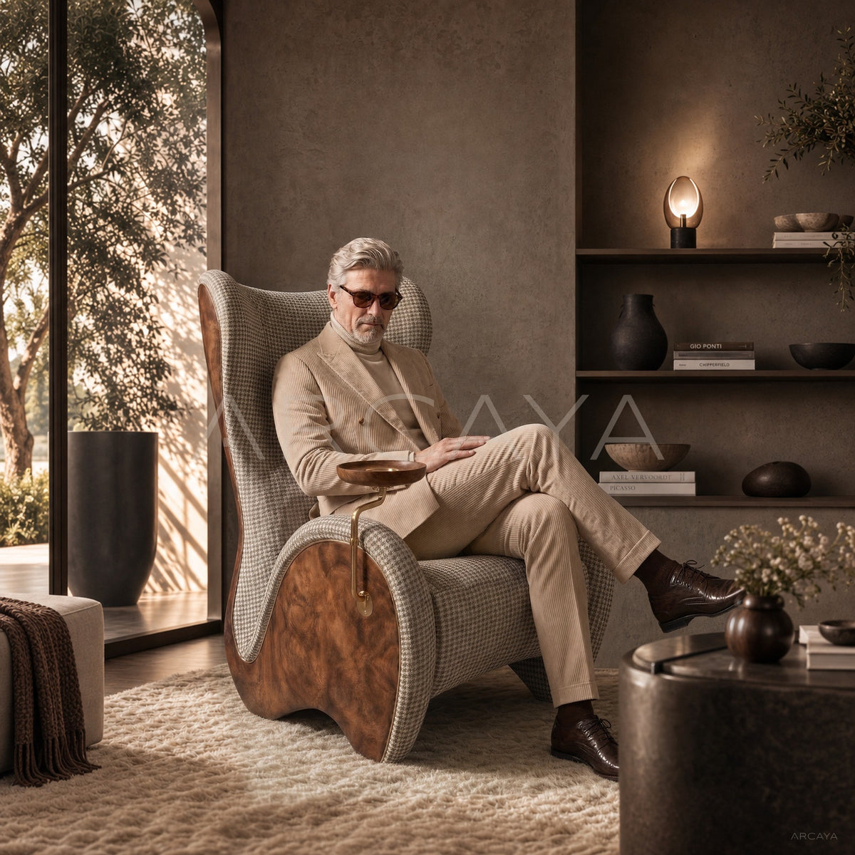 Sculptural Cigar Chair With Tray - main