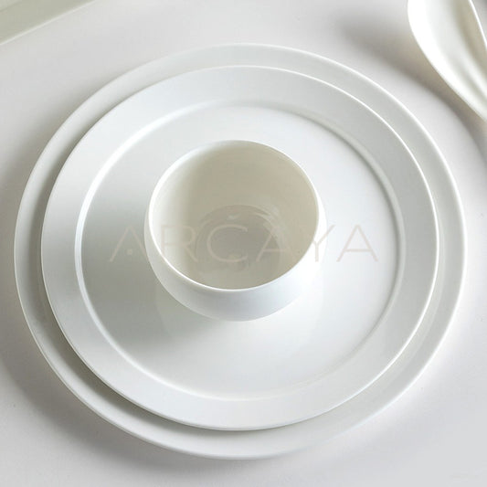 Sunxun Collab Minimalist White Porcelain Plate - main