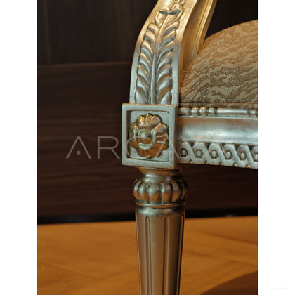 Silver Leaf Hand Carved Animal Print Chair - scene