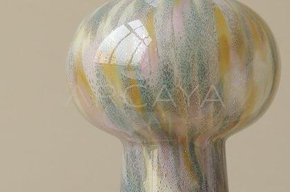 Mid Century Tall Glass Peony Vase - scene
