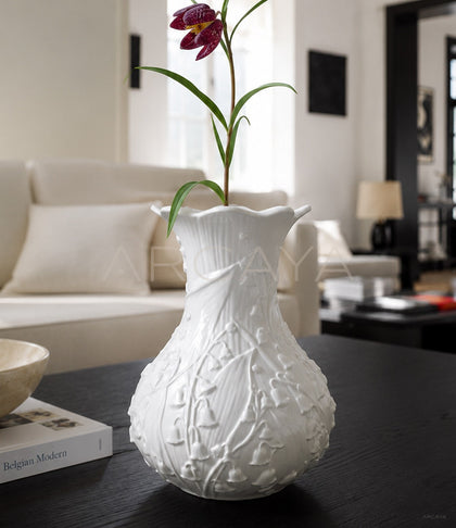Lily Of The Valley Relief Ceramic Vase - scene