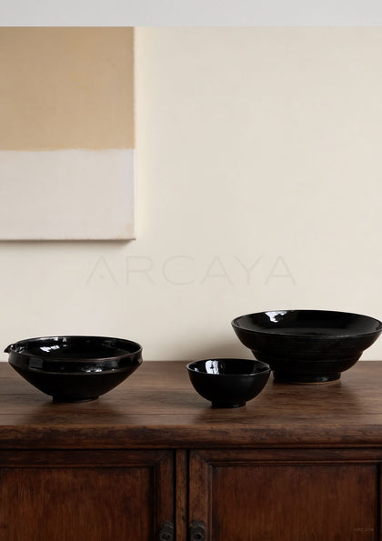 Amu Collab Black Gold Porcelain Bowl - scene