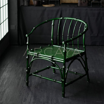 Green Bamboo Round Back Chair - photo