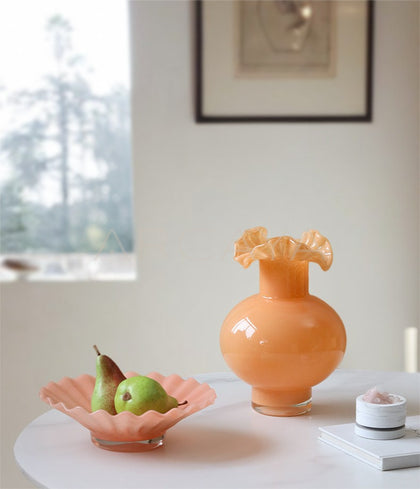 French Mid Century Glass Vase - scene