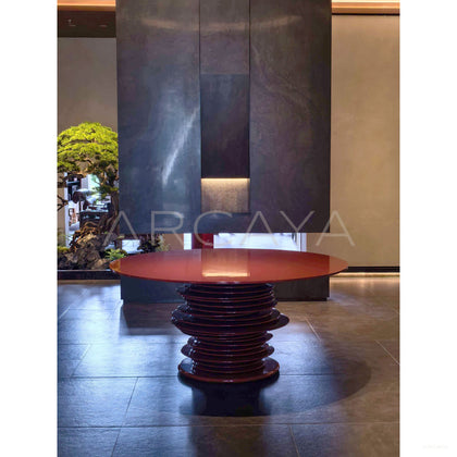 Custom High Gloss Art Round Table - scene