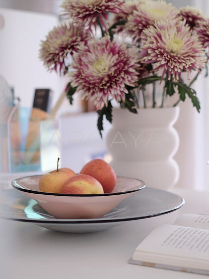 Handmade Glass Fruit Bowl Coffee Table - scene