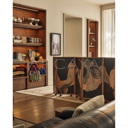 Low Folding Screen Dining Divider - scene